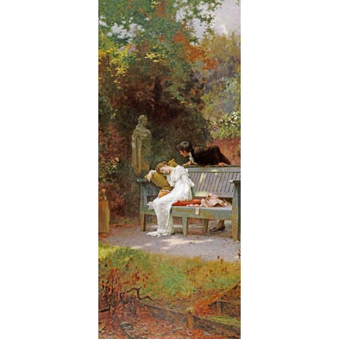 A Stolen Kiss White Modern Wood Framed Art Print by Stone, Marcus