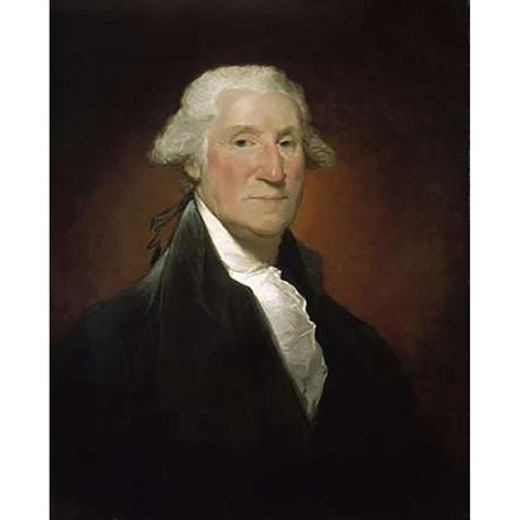 George Washington Gold Ornate Wood Framed Art Print with Double Matting by Stuart, Gilbert