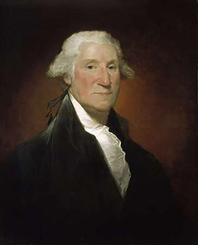 George Washington Black Ornate Wood Framed Art Print with Double Matting by Stuart, Gilbert