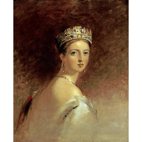 Queen Victoria White Modern Wood Framed Art Print by Sully, Thomas