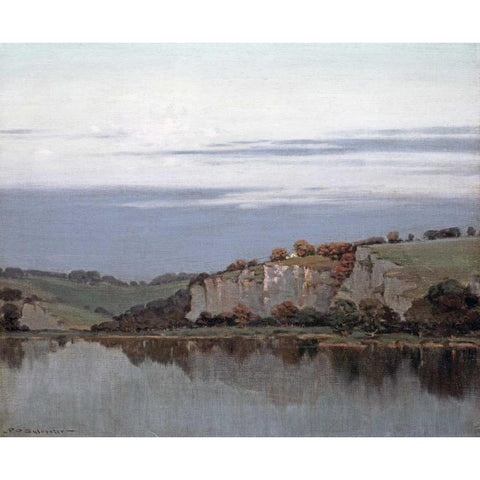 Soft Twilight Lingers White Modern Wood Framed Art Print by Sylvester, Frederick Oakes