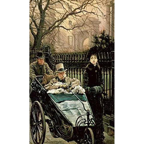 The Convalescent White Modern Wood Framed Art Print by Tissot, James Jacques