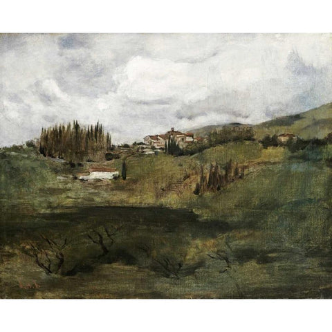 Tuscan Landscape Black Modern Wood Framed Art Print by Twachtman, John Henry