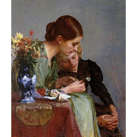 The Flowers White Modern Wood Framed Art Print by Ulrich, Charles Frederick