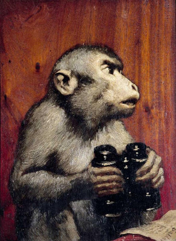 The Critic Black Ornate Wood Framed Art Print with Double Matting by Von Max, Gabriel