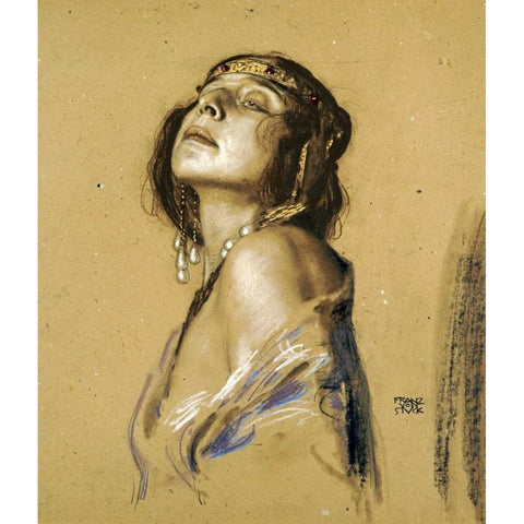 Salome Black Modern Wood Framed Art Print by Von Stuck, Franz