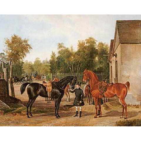 Preparing For The Ride White Modern Wood Framed Art Print by Von Zellenberg, Franz Zeller