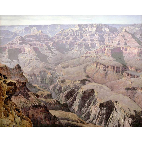 Yavapai Point White Modern Wood Framed Art Print by Widforss, Gunnar