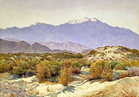 San Jacinto White Modern Wood Framed Art Print with Double Matting by Widforss, Gunnar
