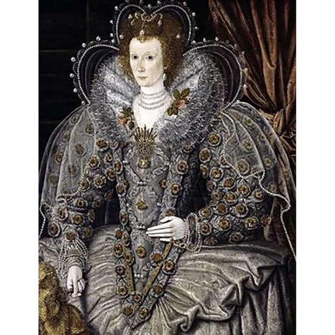 Queen Elizabeth of England White Modern Wood Framed Art Print by 16th Century English School