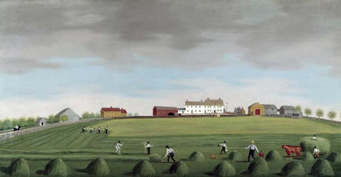 Ralph Wheelocks Farm Black Ornate Wood Framed Art Print with Double Matting by Alexander, Francis