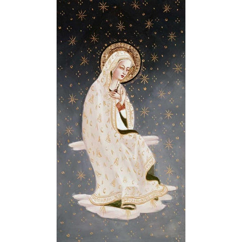 Madonna of The Peace White Modern Wood Framed Art Print by Angelico, Fra