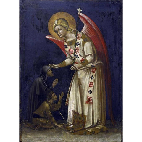 Archangel Gabriel White Modern Wood Framed Art Print by Di Arpo, Guariento