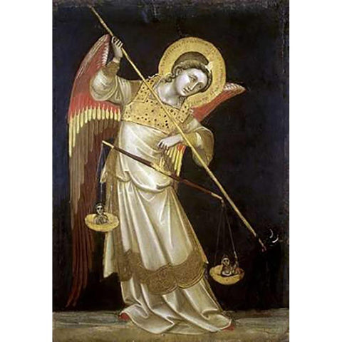 Archangel Michael II Gold Ornate Wood Framed Art Print with Double Matting by Di Arpo, Guariento