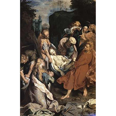 Museumist Entombed Gold Ornate Wood Framed Art Print with Double Matting by Barocci, Frederico