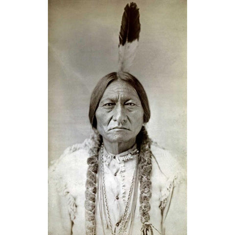 Sitting Bull Black Modern Wood Framed Art Print with Double Matting by Barry, D.F.