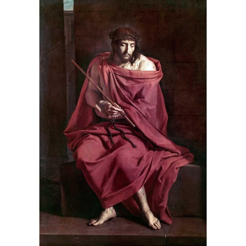 Ecce Homo Black Modern Wood Framed Art Print by Bartolommeo, Fra