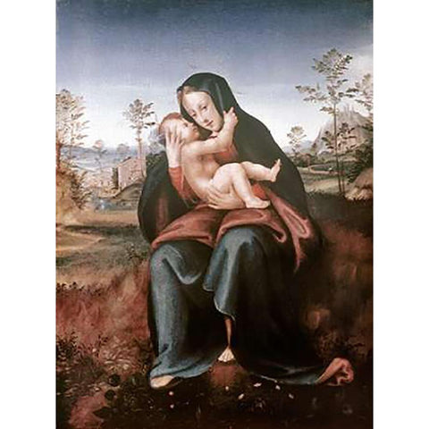 Madonna and Child White Modern Wood Framed Art Print by Bartolommeo, Fra