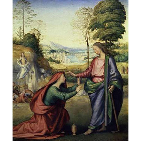 Noli Me Tangere Gold Ornate Wood Framed Art Print with Double Matting by Bartolommeo, Fra