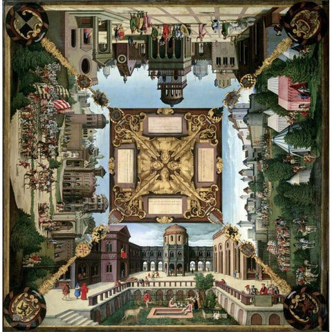 Story of David Black Modern Wood Framed Art Print with Double Matting by Beham, Hans Sebald