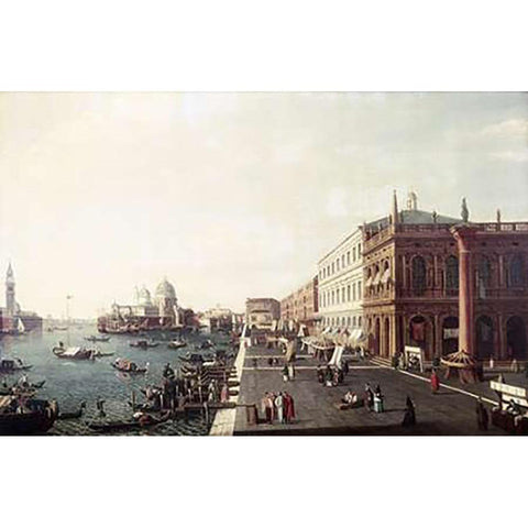 View of Molo In Venice #1 Gold Ornate Wood Framed Art Print with Double Matting by Bellotto, Bernardo