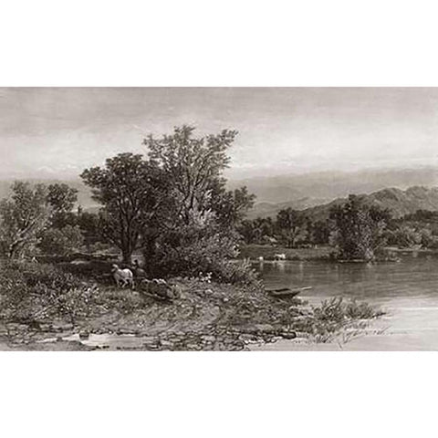 Housatonic White Modern Wood Framed Art Print by Bellows, A.F.