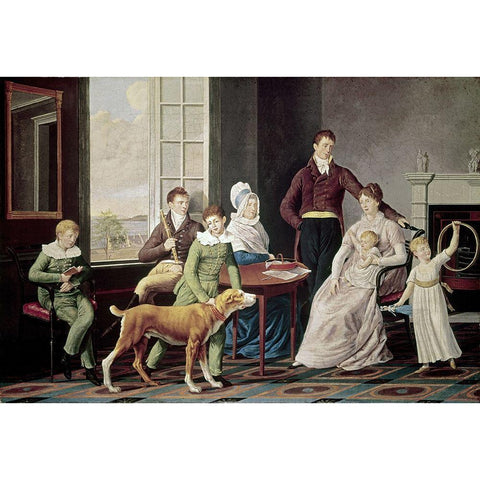 Woolsey Family Black Modern Wood Framed Art Print with Double Matting by Berczy, William Von Moll