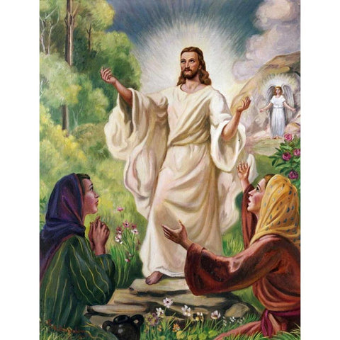 Jesus Has Risen Gold Ornate Wood Framed Art Print with Double Matting by Bianchini, Vittorio