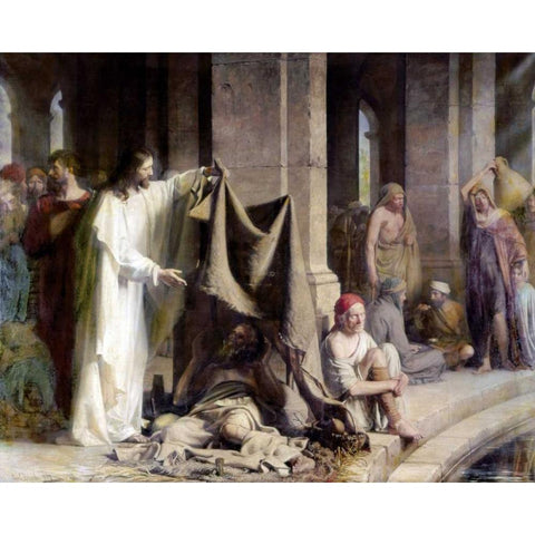 Pool of Bethesda White Modern Wood Framed Art Print by Bloch, Carl