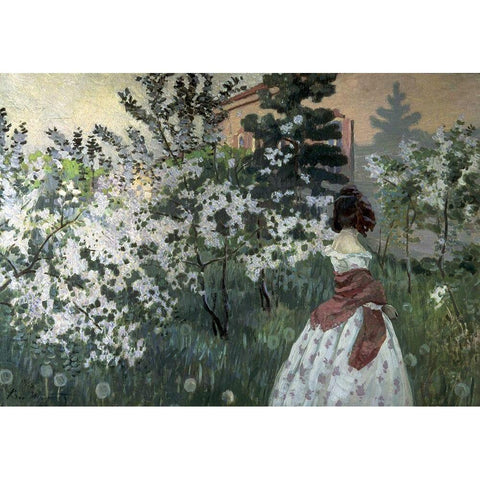 Spring Black Modern Wood Framed Art Print with Double Matting by Borisov-Musatov, Viktor E.