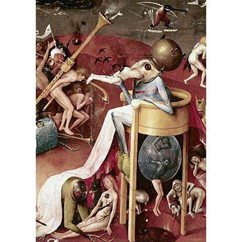 Garden of Earthly Delights - Detail #10 Black Modern Wood Framed Art Print with Double Matting by Bosch, Hieronymus