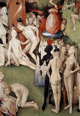 Garden of Earthly Delights - Detail #4 White Modern Wood Framed Art Print with Double Matting by Bosch, Hieronymus