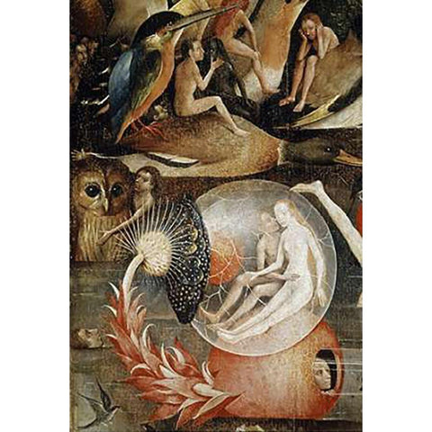 Garden of Earthly Delights - Detail #7 Black Modern Wood Framed Art Print with Double Matting by Bosch, Hieronymus