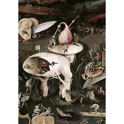 Garden of Earthly Delights - Detail #8 White Modern Wood Framed Art Print by Bosch, Hieronymus