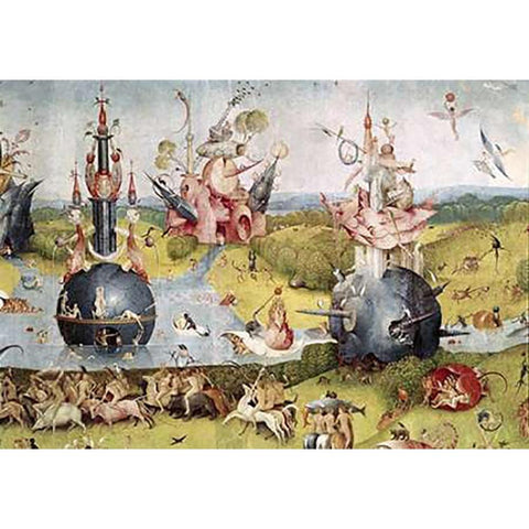 Garden of Earthly Delights - Detail Center Panel White Modern Wood Framed Art Print by Bosch, Hieronymus