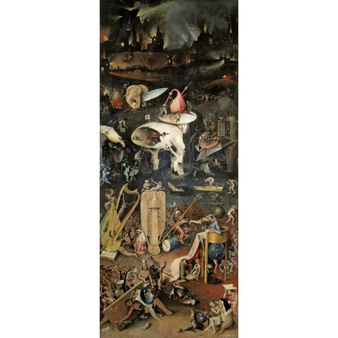 Garden of Earthly Delights - Detail, Right Panel Black Modern Wood Framed Art Print with Double Matting by Bosch, Hieronymus