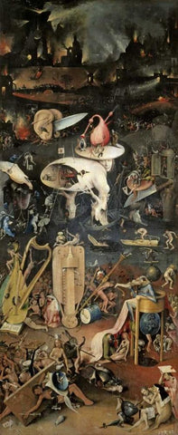 Garden of Earthly Delights - Detail, Right Panel Black Ornate Wood Framed Art Print with Double Matting by Bosch, Hieronymus