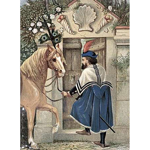 The Merchant Found a Little Door In The Wall White Modern Wood Framed Art Print by Boyle, Eleanor Vere