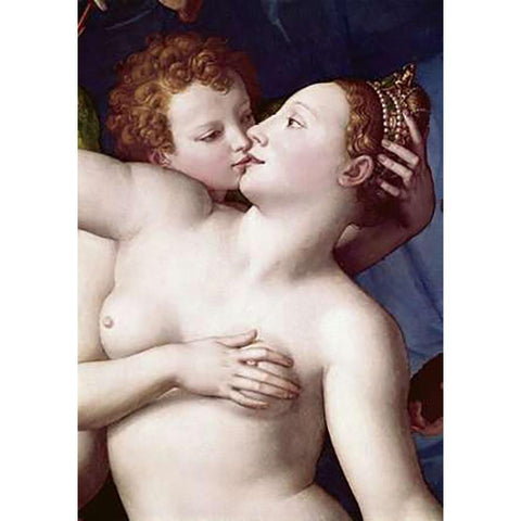 ExVintageure of Luxury - Detail White Modern Wood Framed Art Print by Bronzino, Agnolo