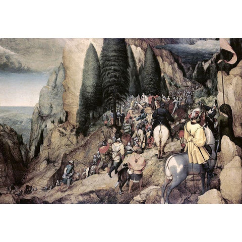 The Conversion of Saint Paul White Modern Wood Framed Art Print by Bruegel the Elder, Pieter