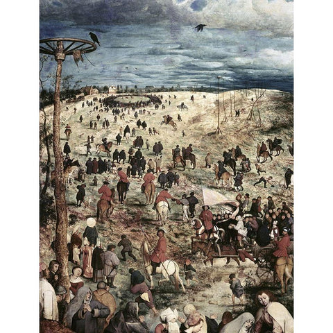 The Procession to Calvary (Detail) (II) White Modern Wood Framed Art Print by Bruegel the Elder, Pieter