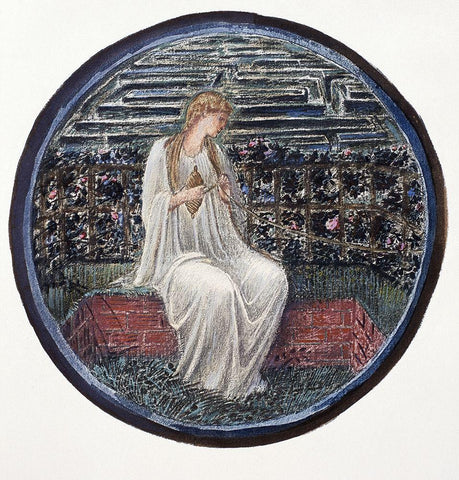 Love In a Tangle Black Ornate Wood Framed Art Print with Double Matting by Burne-Jones, Sir Edward