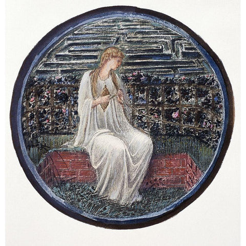 Love In a Tangle White Modern Wood Framed Art Print by Burne-Jones, Sir Edward