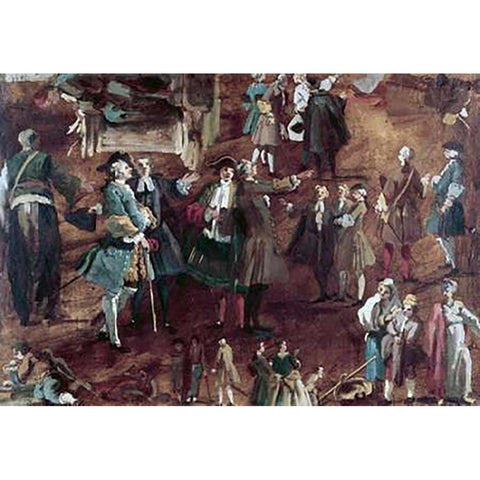 Figure Studies Black Modern Wood Framed Art Print with Double Matting by Canaletto