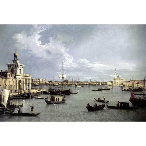 In Venice Black Modern Wood Framed Art Print with Double Matting by Canaletto