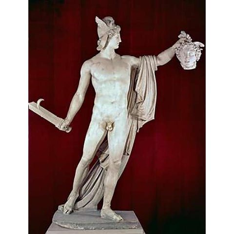 Perseus With The Head of Medusa White Modern Wood Framed Art Print by Canova, Antonio