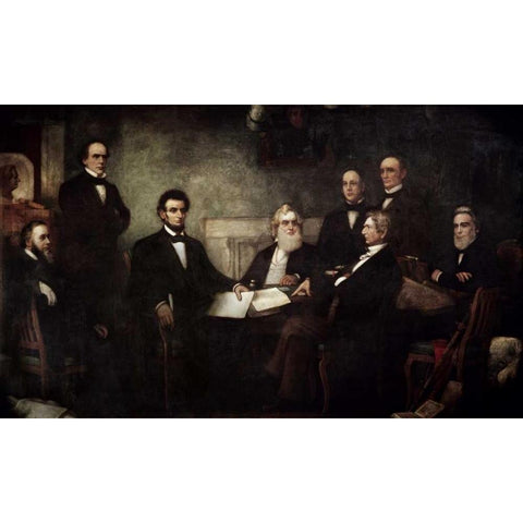 The First Reading of the Emancipation Proclamation White Modern Wood Framed Art Print by Carpenter, Francis Bicknell