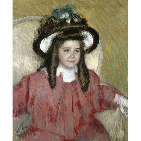 Anne Marie Durand Ruel Gold Ornate Wood Framed Art Print with Double Matting by Cassatt, Mary