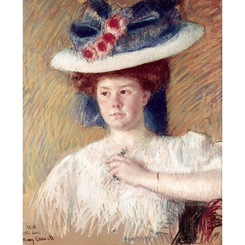 Portrait of Helen Sears White Modern Wood Framed Art Print by Cassatt, Mary