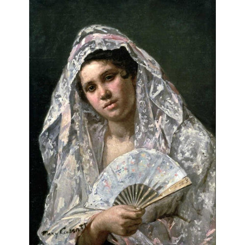 Spanish Dancer Black Modern Wood Framed Art Print by Cassatt, Mary